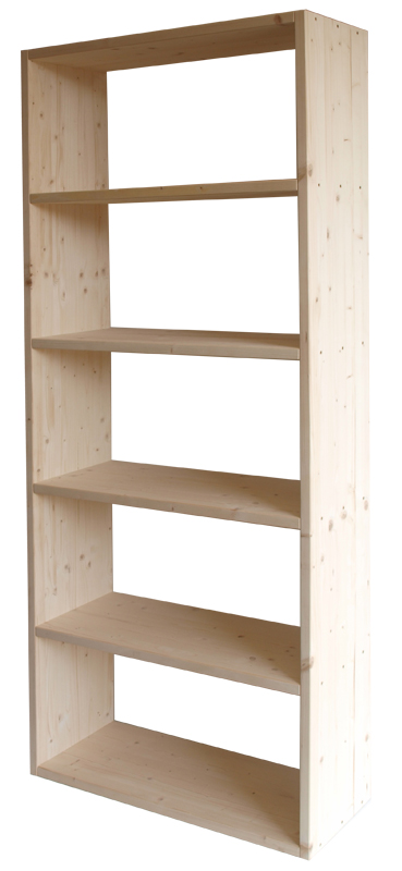 Market del Legno: Libreria Office in legno di abete 27 mm cm85x30 H199.5